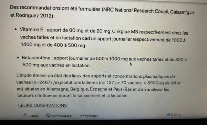 Profil métabolique et expertise en nutrition animale à Esteville, Yerville, Maxime Christophe Vétérinaire